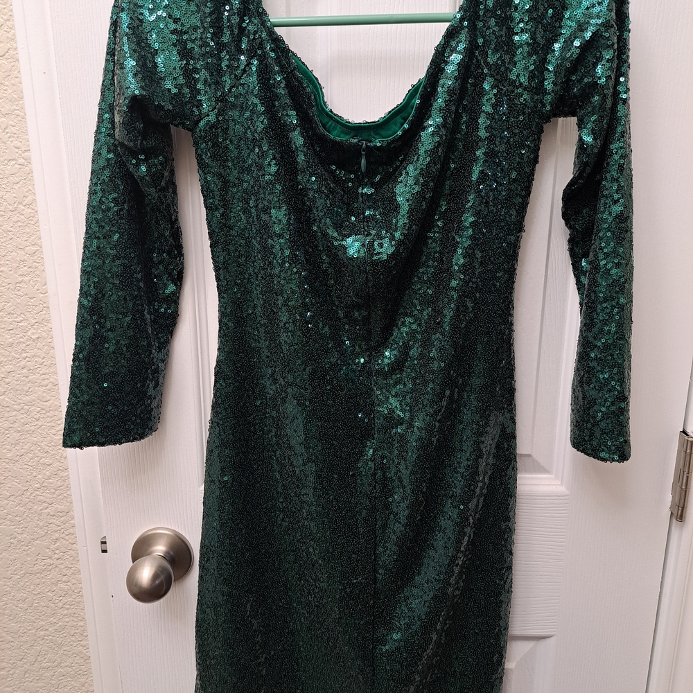 Gianni Bini Green Cowl Neck Long Sleeve Bodycon Dress